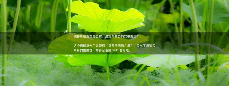 果博gbe168：探秘贝蒂斯国际会展：展览与商务的完美融合\