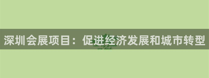 果博公司会员账号开户：深圳会展项目：促进经济发展和城市转型